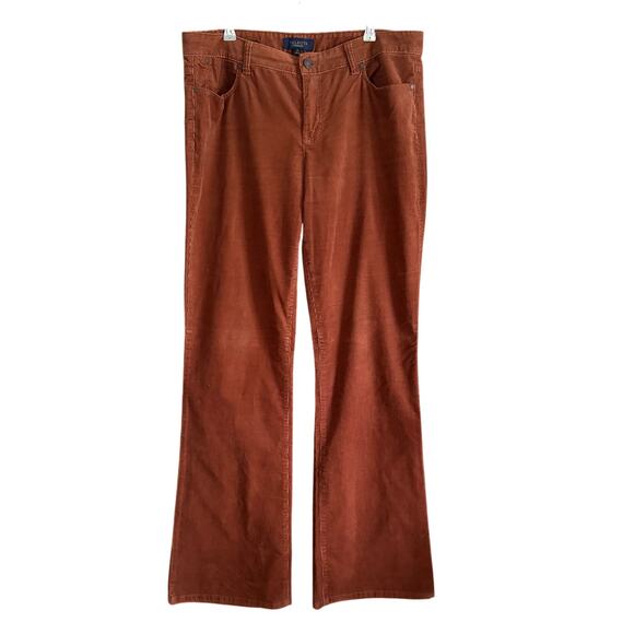 TALBOTS | Brown Corduroy Mid Rise Flare Boot Cut Pants | Size 12 Tall - Picture 1 of 4